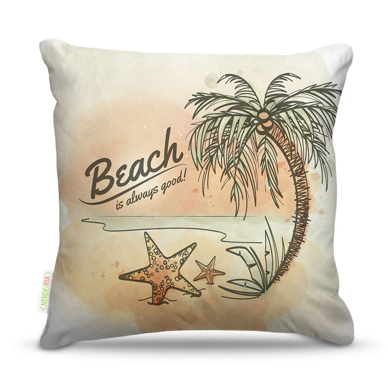 Almofada 45 x 45cm  Nerderia e Lojaria praia colorido