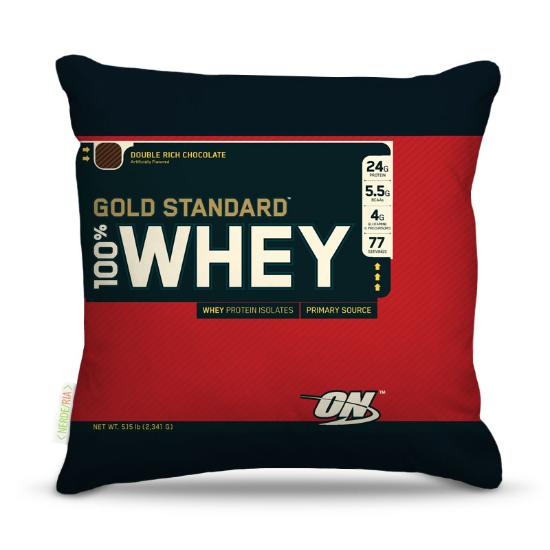 Almofada 45 x 45cm  Nerderia e Lojaria whey optmum colorido