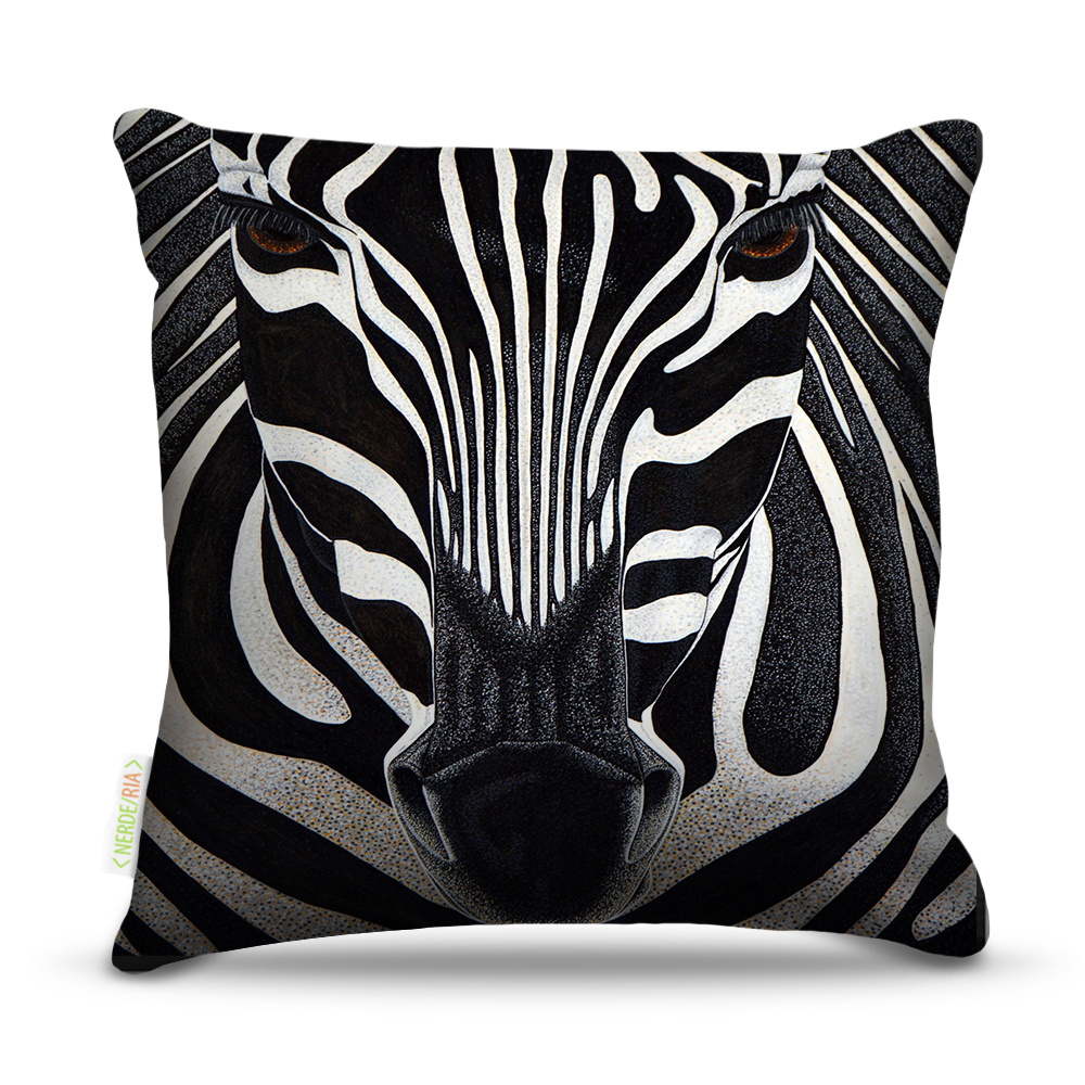 Almofada 45 x 45cm  Nerderia e Lojaria zebra colorido