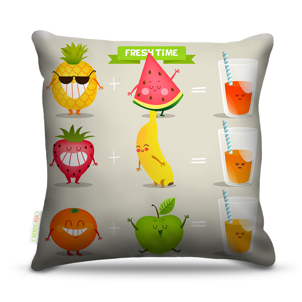 Almofada Frutas Sucos 40X40Cm