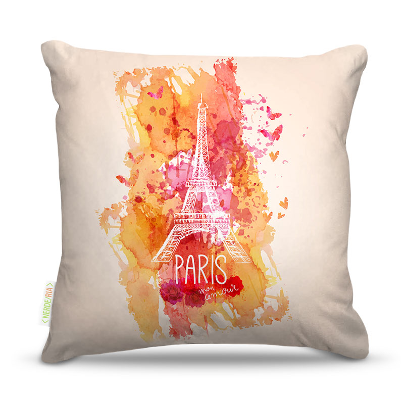 Almofada Nerderia Paris Watercolor