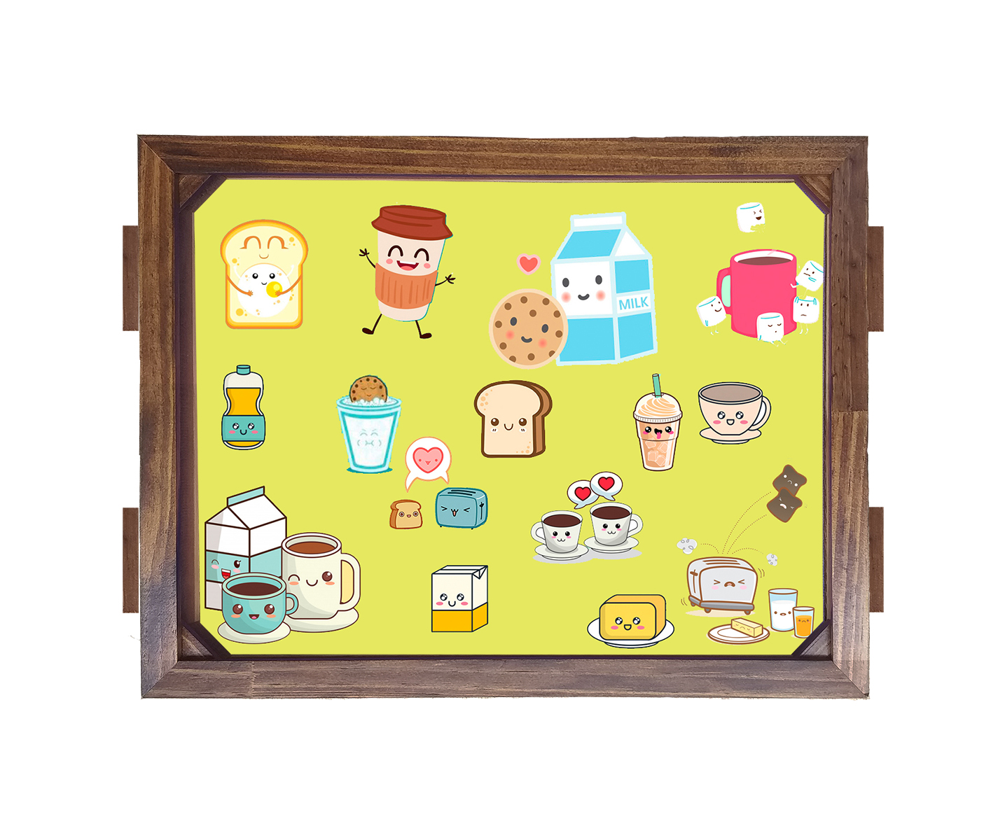 Bandeja De Madeira Cafe Da Manha Kawaii