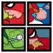 COMBO DE QUADROS 23X23cm (4 UNIDADES) FOOD HEROIS