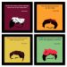 COMBO DE QUADROS 23X23cm (4 UNIDADES) FRIDA FRASES