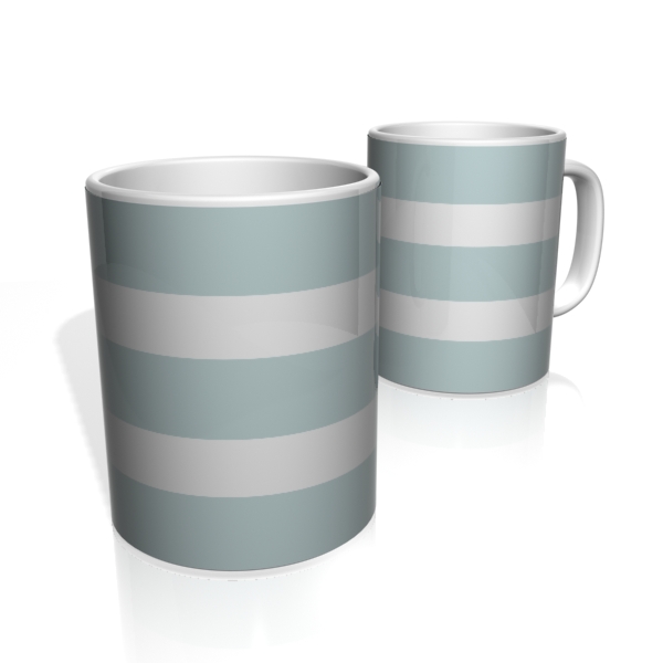 Caneca De Porcelana Nerderia e Lojaria cinza duas faixas 2 colorido