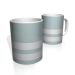 Caneca De Porcelana Nerderia e Lojaria cinza duas faixas colorido