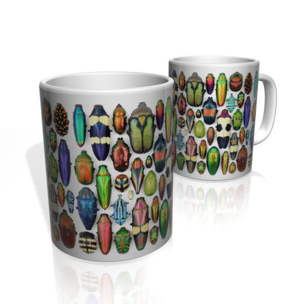 Caneca De Porcelana Nerderia e Lojaria insects colorido