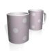 Caneca De Porcelana Nerderia e Lojaria lilas bolas brancas colorido