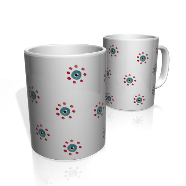 Caneca De Porcelana Nerderia e Lojaria multi flores colorido