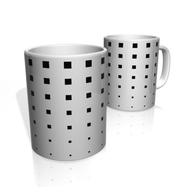 Caneca De Porcelana Nerderia e Lojaria quadrado preto colorido
