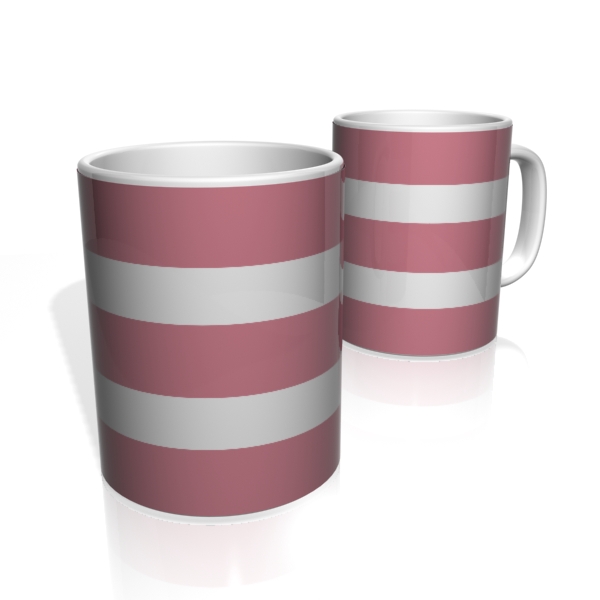 Caneca De Porcelana Nerderia e Lojaria rosa duas faixas 4 colorido