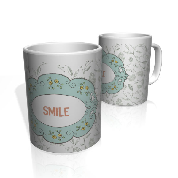 Caneca De Porcelana Nerderia e Lojaria smile colorido