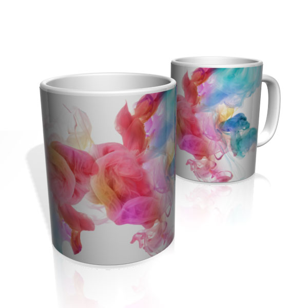Caneca De Porcelana Nerderia e Lojaria smoke paint  colorido