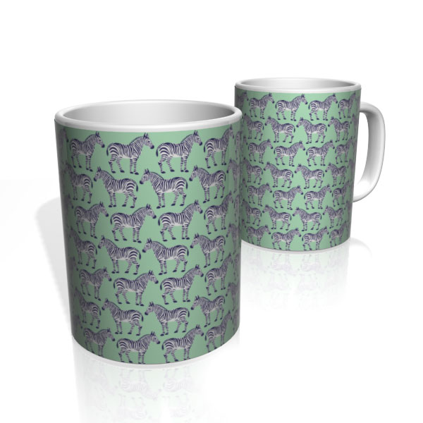 Caneca De Porcelana Nerderia e Lojaria zebras colorido