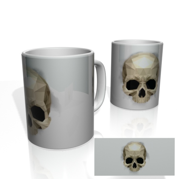 Caneca Nerderia Geometric Skull