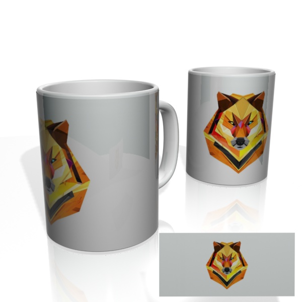 Caneca Nerderia Geometric Wolf