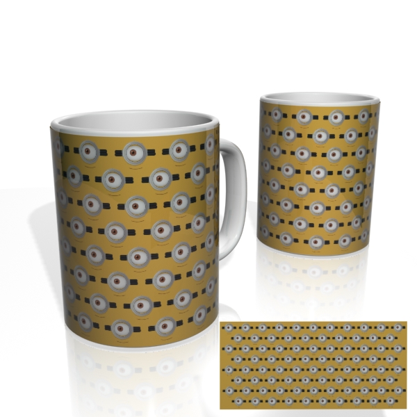 Caneca Nerderia Minions Textura Olho
