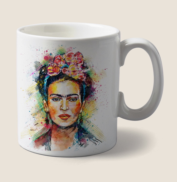 Caneca decorativa Nerderia e Lojaria frida paint colorido