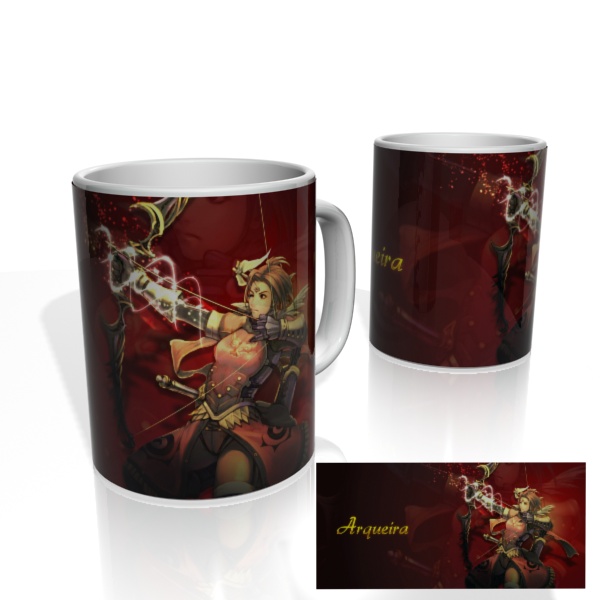 Caneca decorativa Nerderia e Lojaria priston arqueira colorido