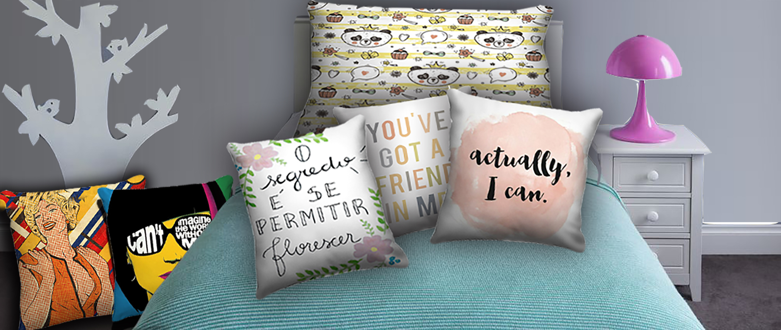 Combo Ambiente Decorativo Quarto Teen Feminino Nerderia e Lojaria teenf2 colorido
