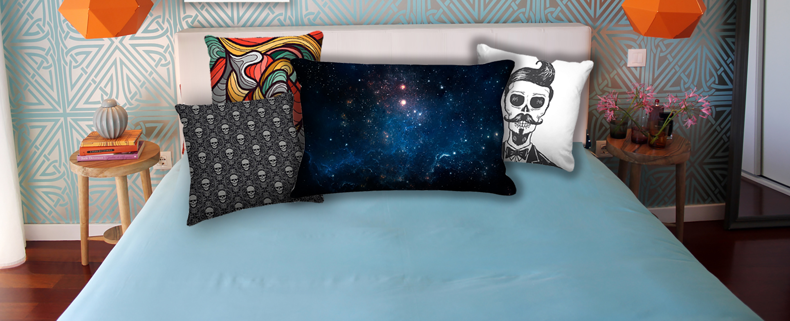 Combo Ambiente Decorativo Quarto Teen Masculino Nerderia e Lojaria teenm2 colorido