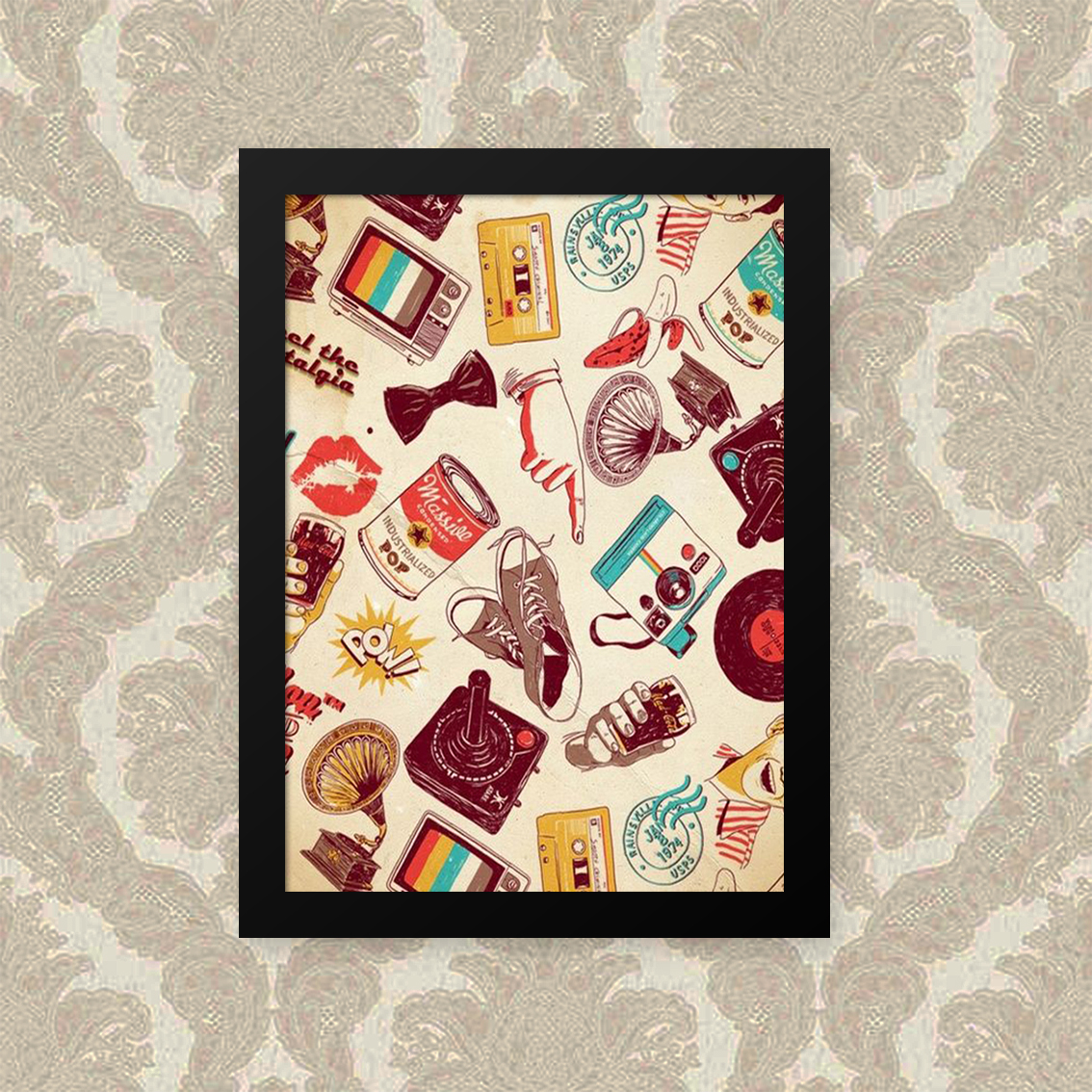 Combo Ambiente Decorativo Tematica Retro Nerderia e Lojaria retro1 colorido