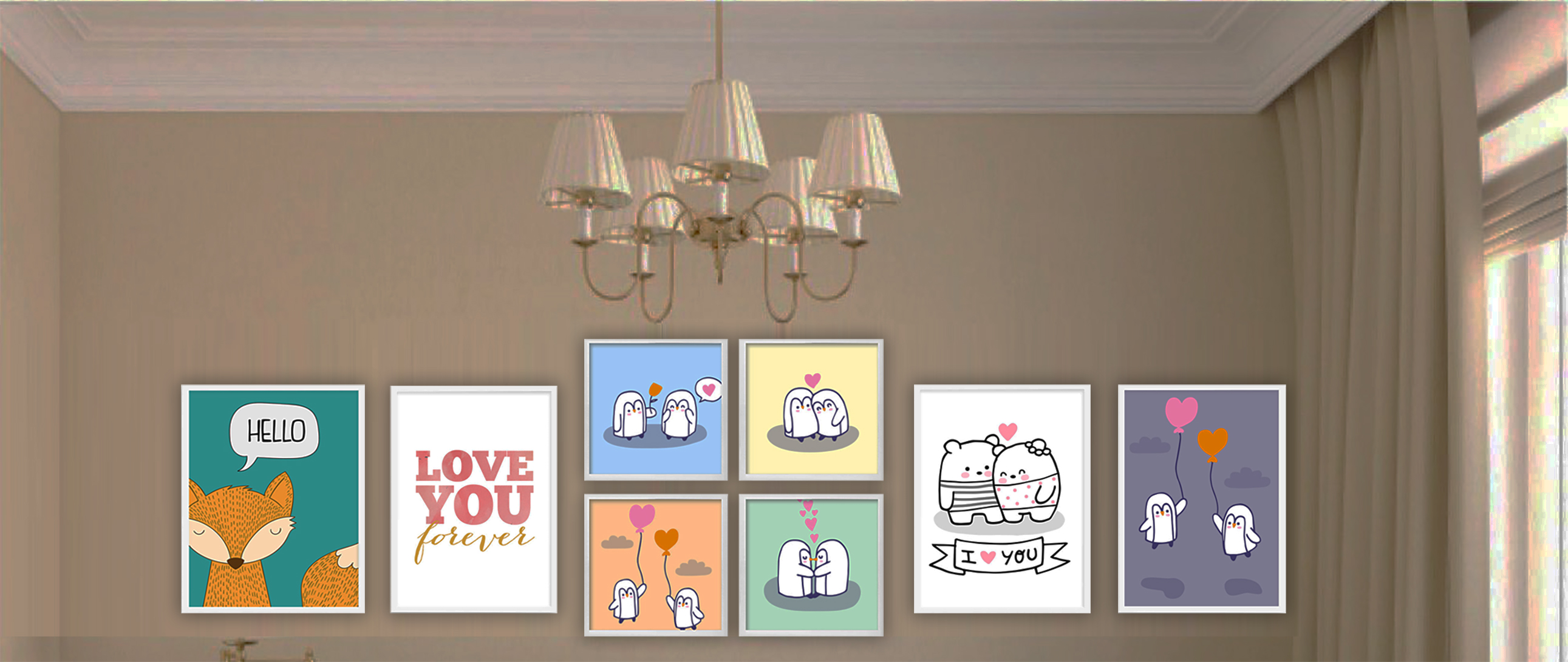 Combo Ambiente decorativo para bebes Nerderia e Lojaria baby1 colorido