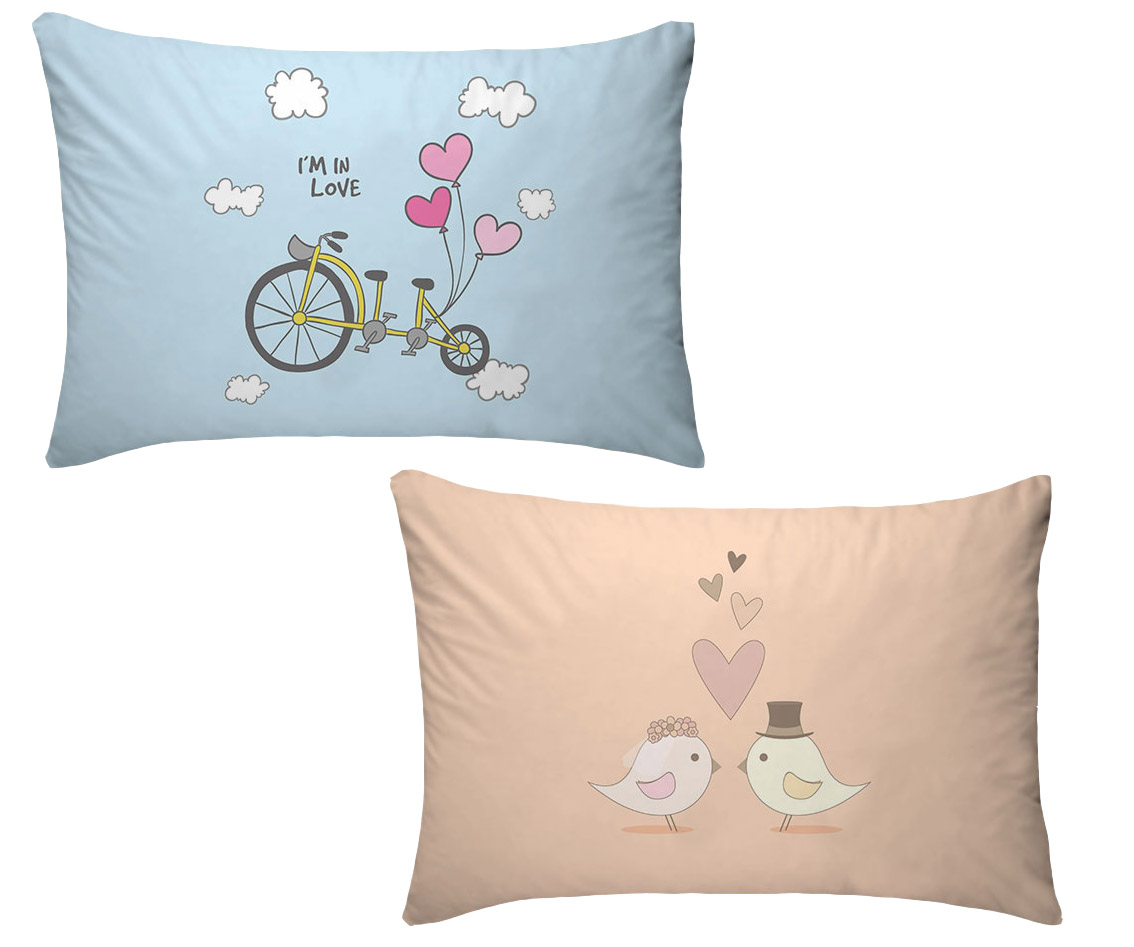 Combo De Fronhas Para Travesseiros Amor