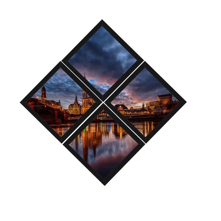 Combo Quadro Decorativo 20X20Cm X4