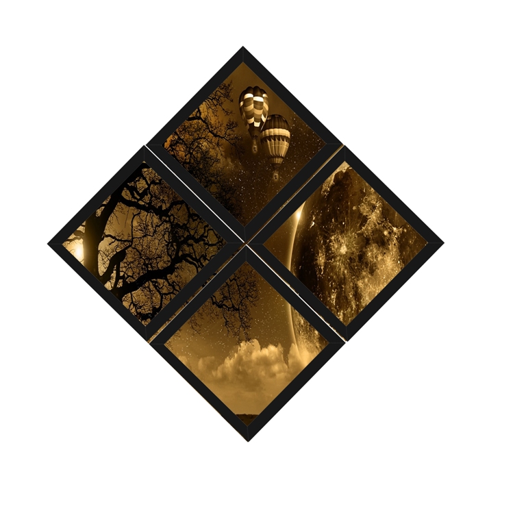 Combo Quadro Decorativo 20X20Cm X4