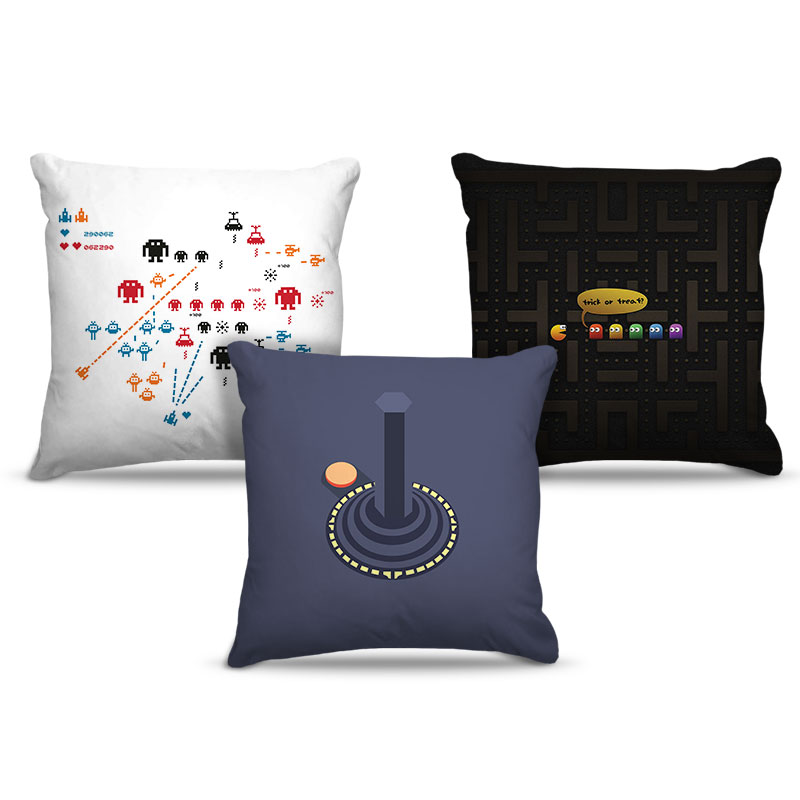 Combo de almofadas 40 x 40 cm (3und.) Nerderia e Lojaria atari 01 colorido