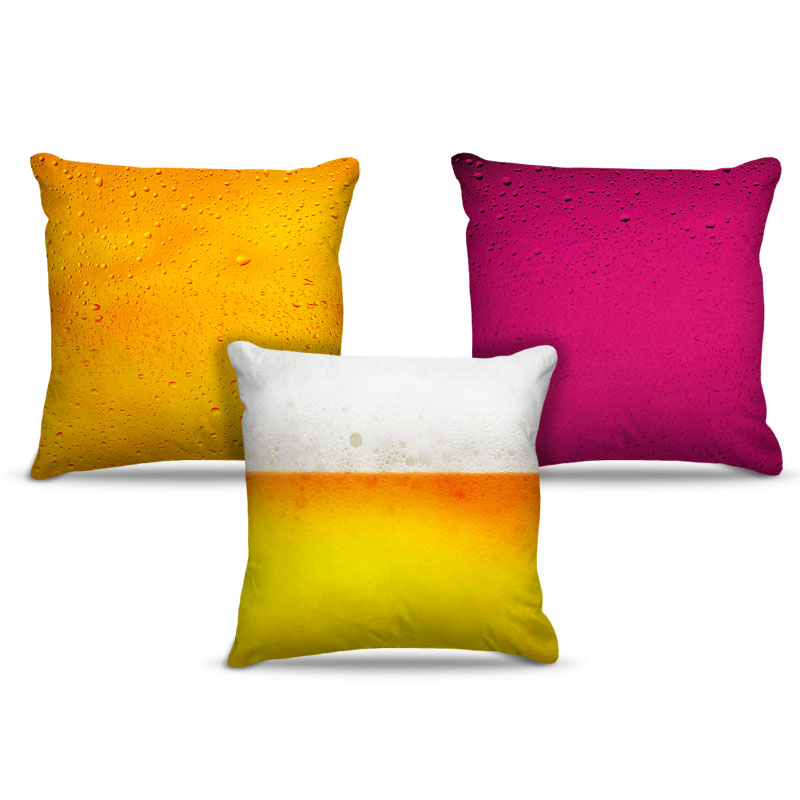 Combo de almofadas 40 x 40 cm (3und.) Nerderia e Lojaria chopp cerveja vinho colorido