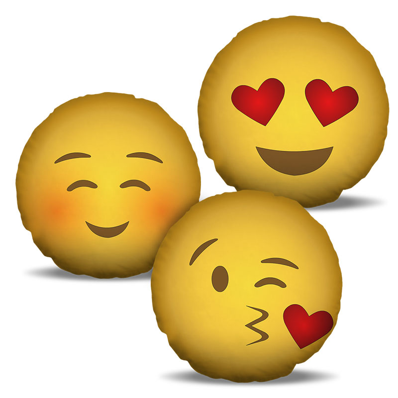 Combo de almofadas 40 x 40 cm (3und.) Nerderia e Lojaria emoticons combo01 colorido