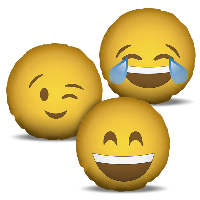 Combo de almofadas 40 x 40 cm (3und.) Nerderia e Lojaria emoticons combo02 colorido