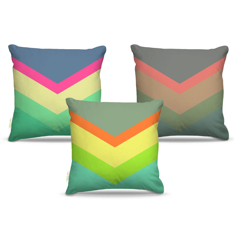 Combo de almofadas 40 x 40 cm (3und.) Nerderia e Lojaria geometrica 01 colorido