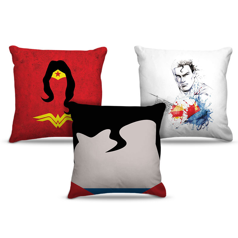 Combo de almofadas 40 x 40 cm (3und.) Nerderia e Lojaria herois 01 colorido