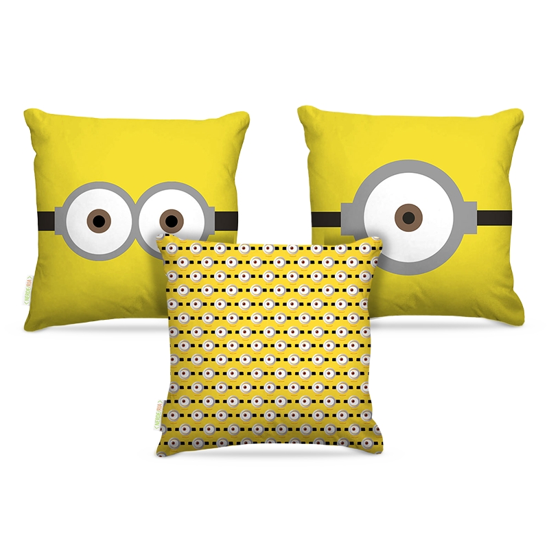 Combo de almofadas 45 x 45 cm (3und.) Nerderia e Lojaria almofadas combo minions.png colorido