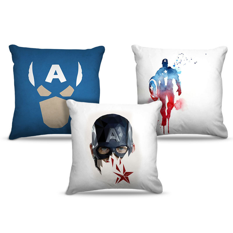 Combo de almofadas 45 x 45 cm (3und.) Nerderia e Lojaria capitao america 01 colorido