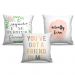 Combo de almofadas 45 x 45 cm (3und.) Nerderia e Lojaria frases colorido