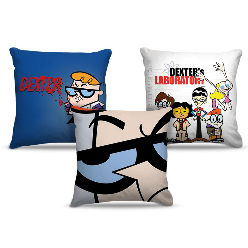 Combo de almofadas 45 x 45 cm (3und.) Nerderia e Lojaria laboratorio dexter 02 colorido