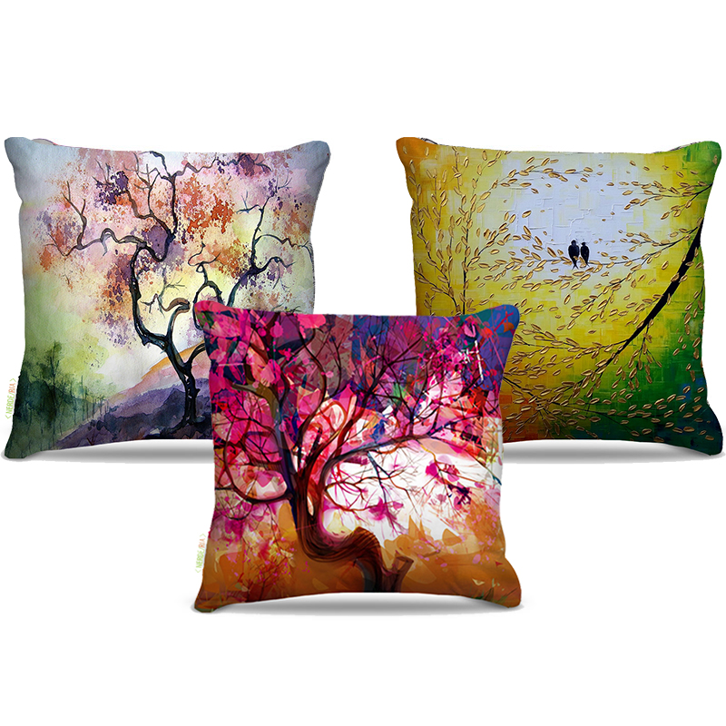 Combo de almofadas 45 x 45 cm (3und.) Nerderia e Lojaria natureza pintura colorido