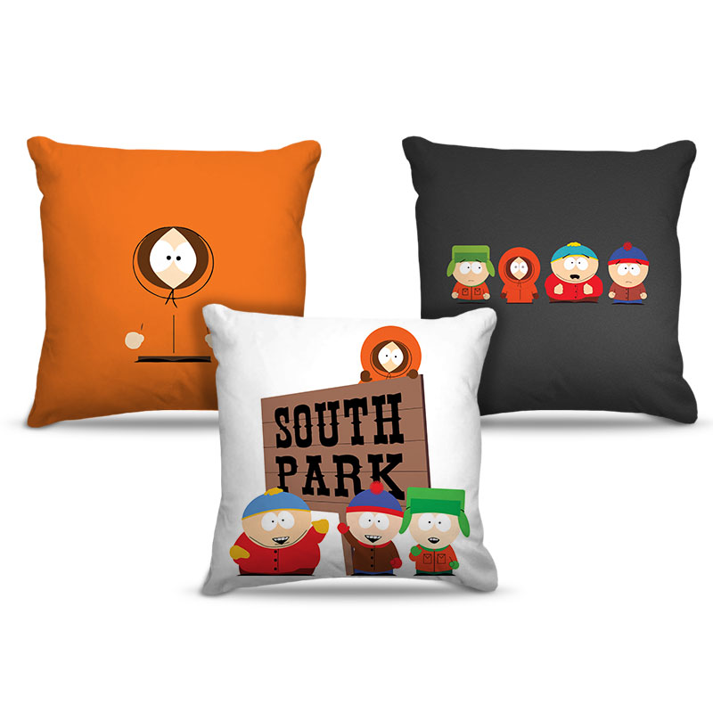 Combo de almofadas 45 x 45 cm (3und.) Nerderia e Lojaria south park 01 colorido