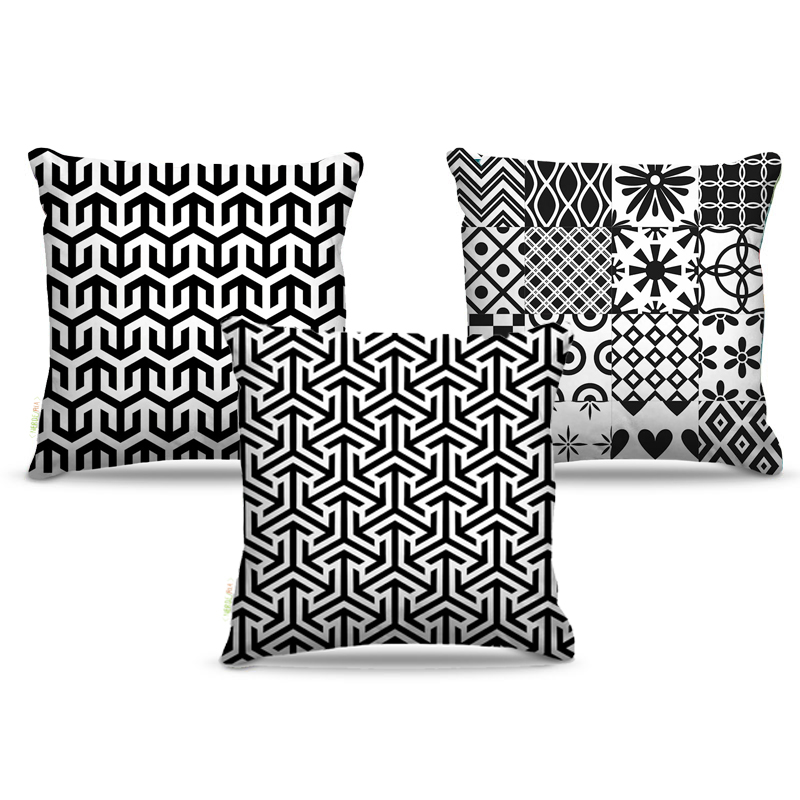 Combo de almofadas 45 x 45 cm (3und.) Nerderia e Lojaria vintage 01 colorido