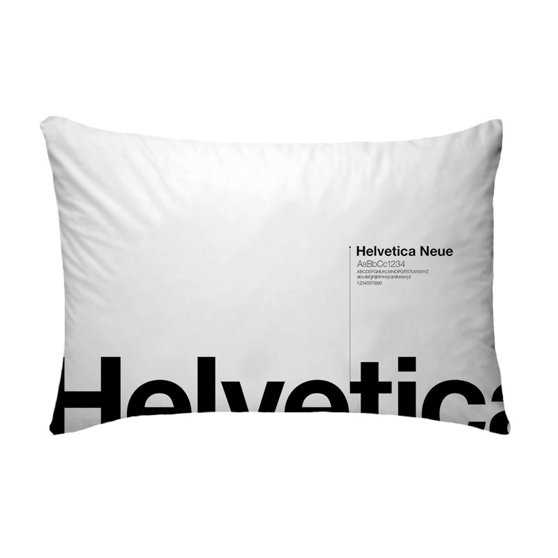 Fronha Para Travesseiro Nerderia Helvetica Branco