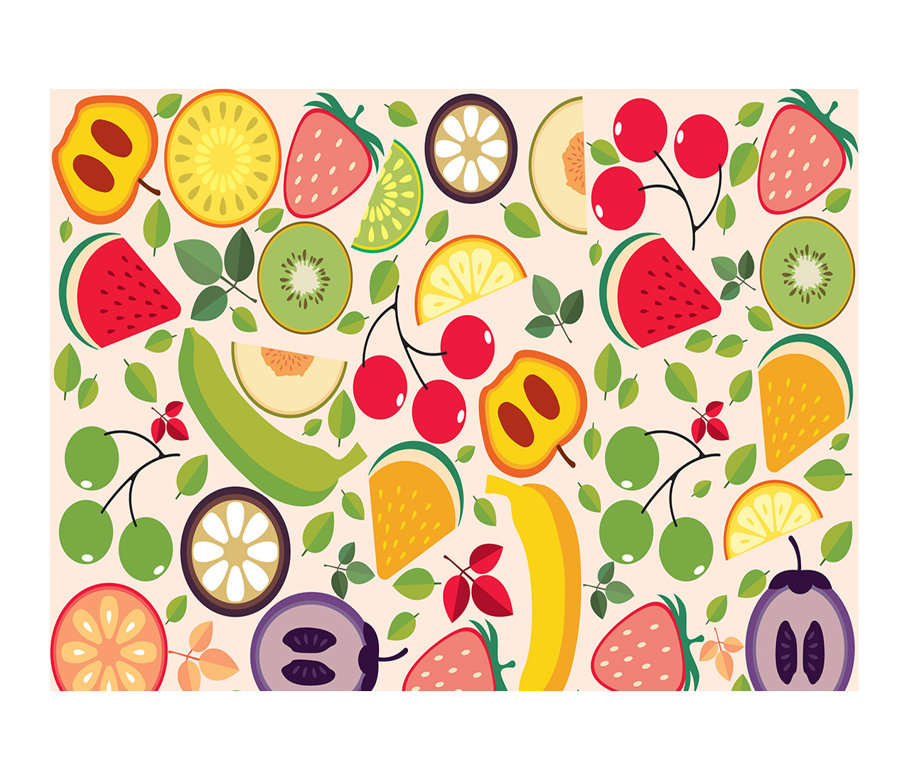 Jogo Americano (Kit 4 Unidades) Nerderia e Lojaria _frutas colorido