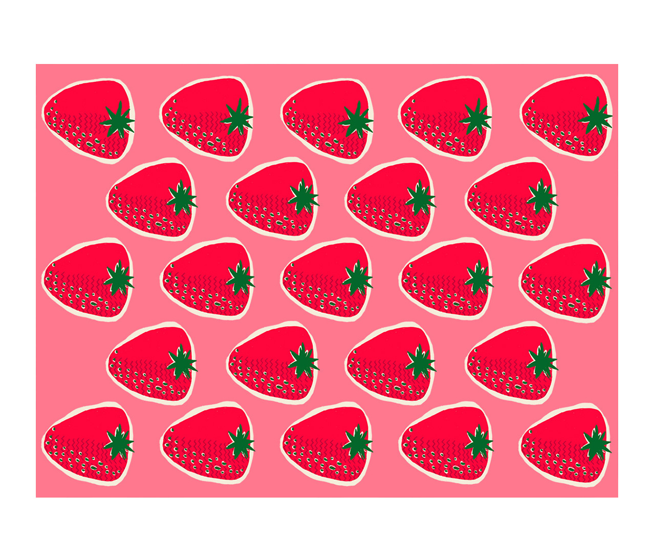 Jogo Americano (Kit 4 Unidades) Nerderia e Lojaria morango rosa colorido