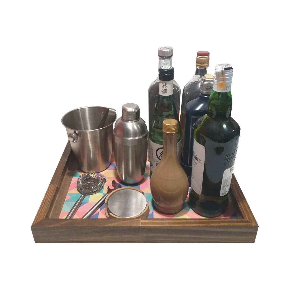 Kit Bandeja Com 2 Canecas E 4 Jogos Americano