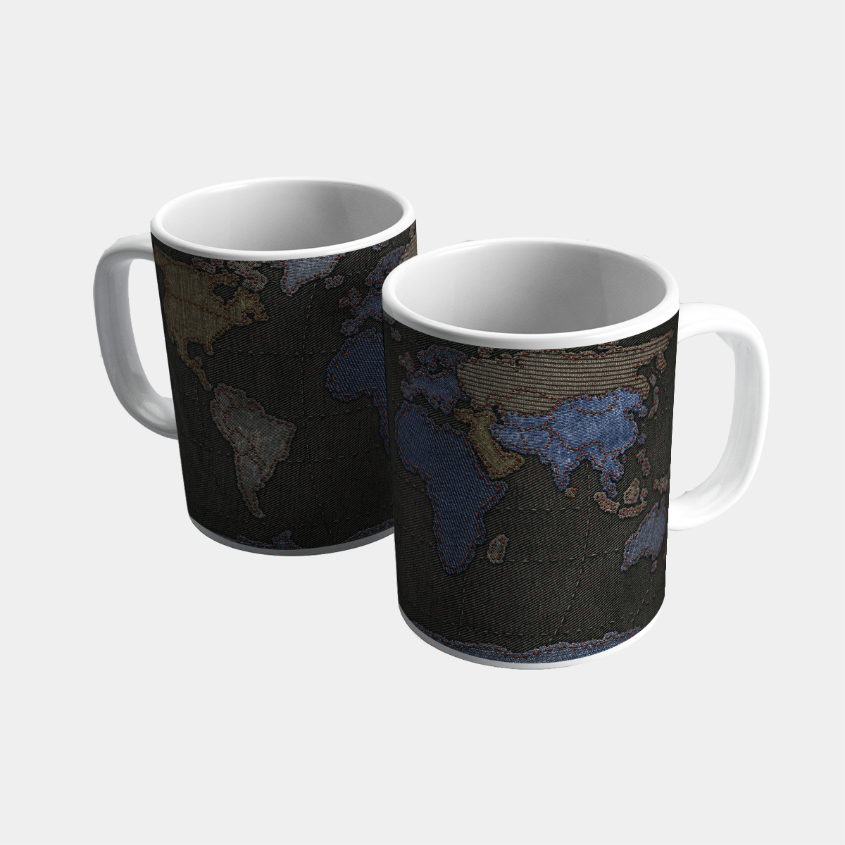 Kit Bandeja Com 2 Canecas E 4 Jogos Americano