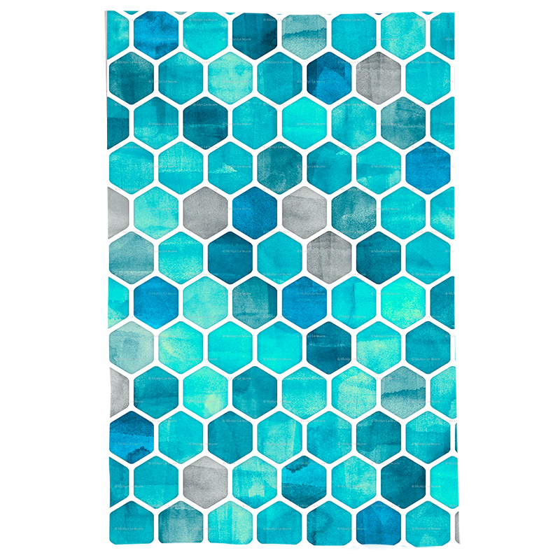 Pano De Prato Descorativo Nerderia e Lojaria azul geometrico colorido
