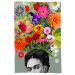 Pano De Prato Descorativo Nerderia e Lojaria frida floral colorido